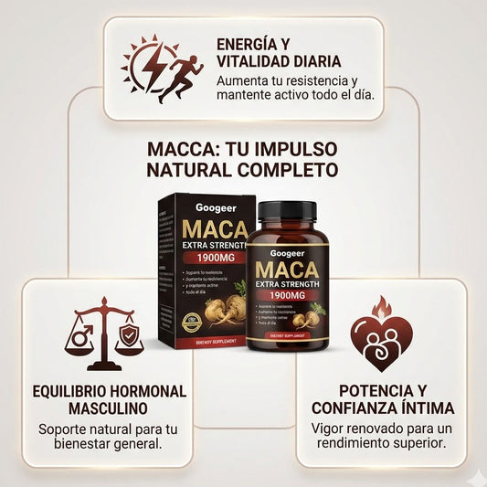 60 Cápsulas de Maca: Vigor y Rendimiento Superior Todo El Día
